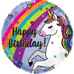 Folie Ballon Happy Birthday UNICORN