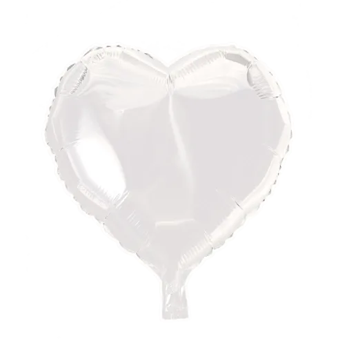 Folie ballon Hjerte 46 cm HVID