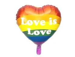Folieballon Love is Love Regnbuefarvet