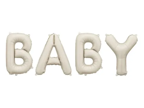 Folieballon Sæt Baby Cremefarvet