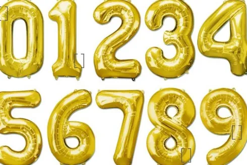 Folie ballon tal 66 cm i Guld