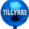 Folie ballon ø35 TILLYKKE blå