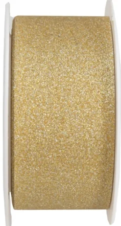 Gavebånd glitterguld 30mm