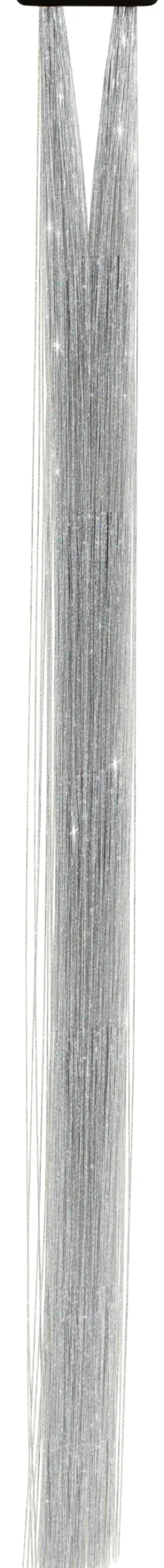 Glitter Hårextensions Sølv – 3 stk