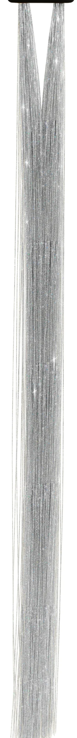 Glitter Hårextensions Sølv – 3 stk