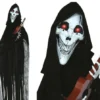 Halloween Guitar skelet pendel med lys, lyd og bevægelser - 120 cm