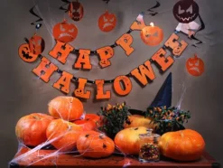 Halloween Kartonbanner i orange