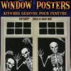 Halloween vindue posters med skeletter