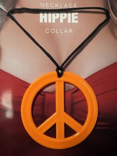 Halssnor med Peace tegn i orange