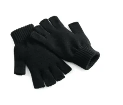 Handsker uden fingre i sort strik
