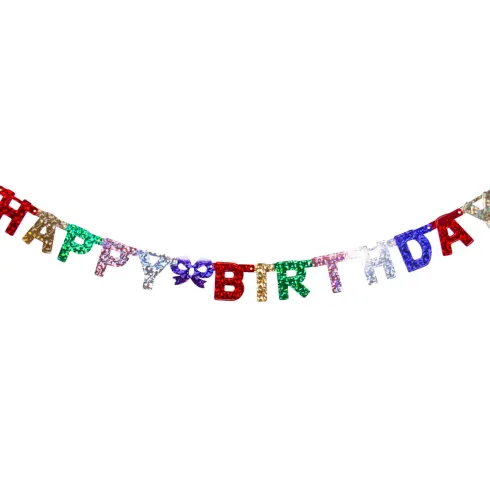 Happy birthday banner - holografisk