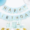 Happy Birthday banner i lyseblå