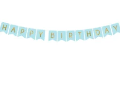 Happy Birthday banner i lyseblå