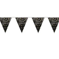 Happy Birthday banner sparkling gold