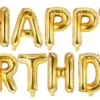 Happy Birthday Folieballon sæt GULD