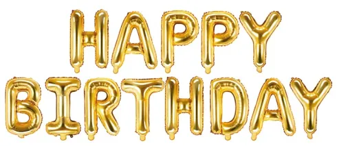 Happy Birthday Folieballon sæt GULD