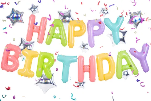 Happy Birthday Folieballon sæt i Pastel