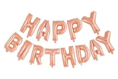 Happy Birthday i folie Rosegold