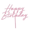 Happy Birthday kage pynt - Lyserød