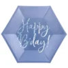 Happy birthday tallerken i blå