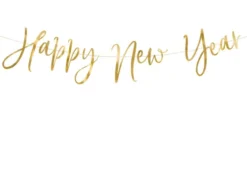 Happy New Year banner i guld