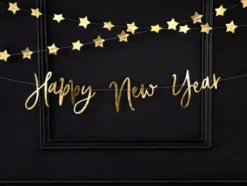 Happy New Year banner i guld