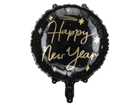 Happy new year Folieballon i sort