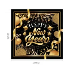 Happy new year servietter - 20 styks -16x16cm