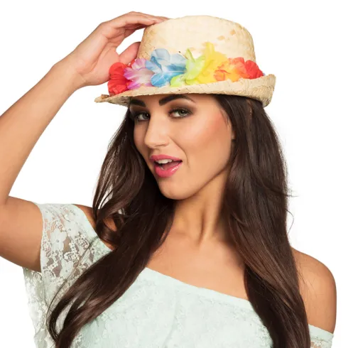 Hawaii hat - Fedora med blomster