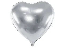 Hjerte Folieballon Sølv 45cm