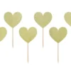 Hjerte Picks i guld 6 stk