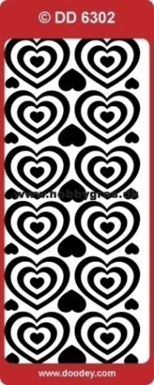 Hjertestickers 12x5 størrelser