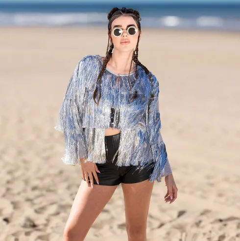 Jacket Festival flare silver
