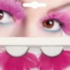 Øjenvipper med Pink fjer