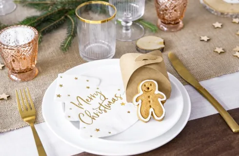 Juletræ serviet i hvid
