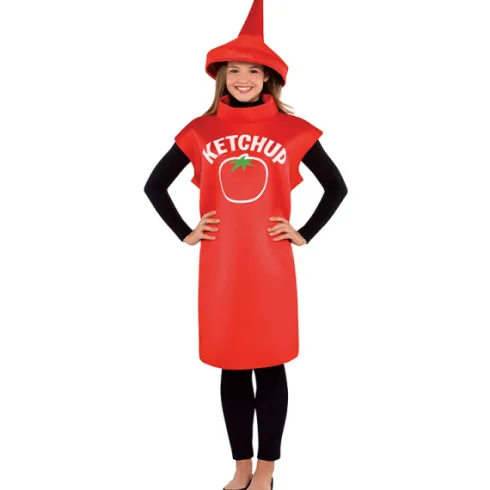 Ketchup flaske kostume med hat