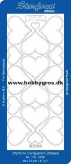 Klare stickers med hjerter