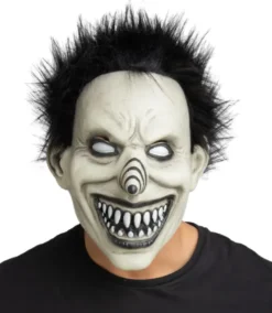 Klovne latex maske - sort/hvid