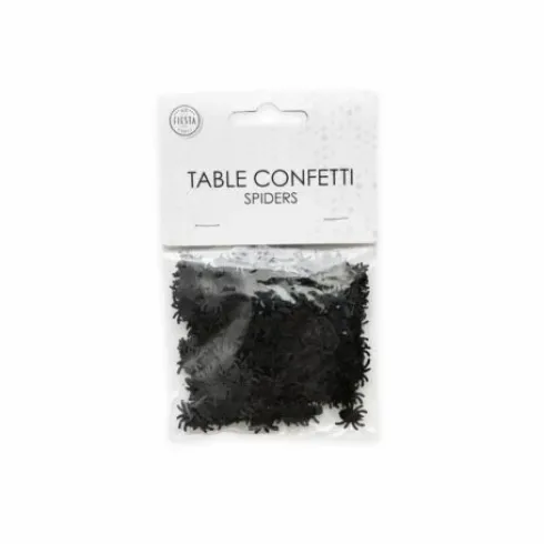 Konfetti med sorte edderkopper