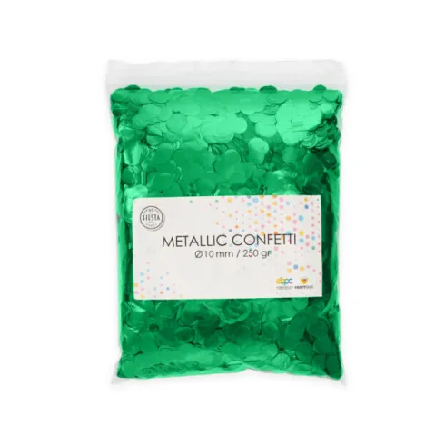 Konfetti rund metallic - grøn