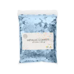 Konfetti rund metallic - lyseblå