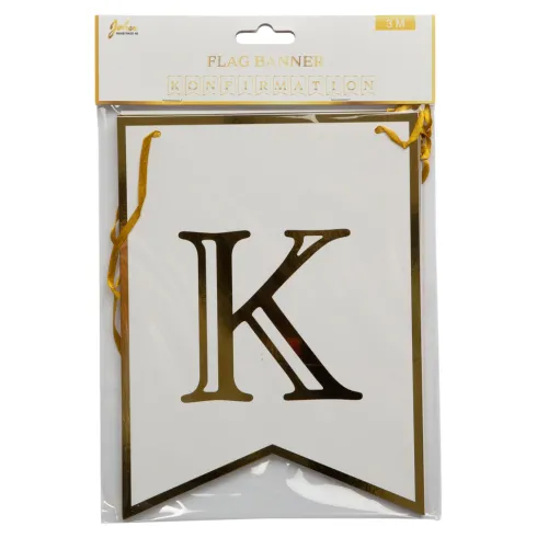 Konfirmation Banner med guld skrift