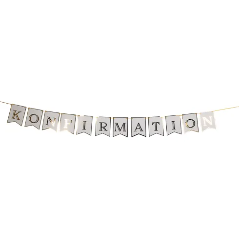 Konfirmation Banner med guld skrift
