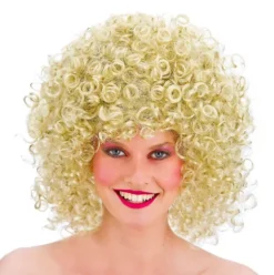 Krøllet paryk BLOND stor