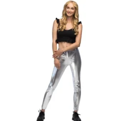 Leggings Metallic sølv