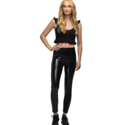 Leggings Metallic Sort