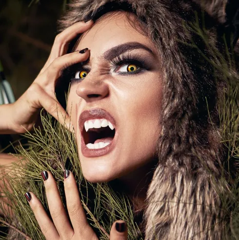 Linser i gul-sort 1d - Wolf eyes