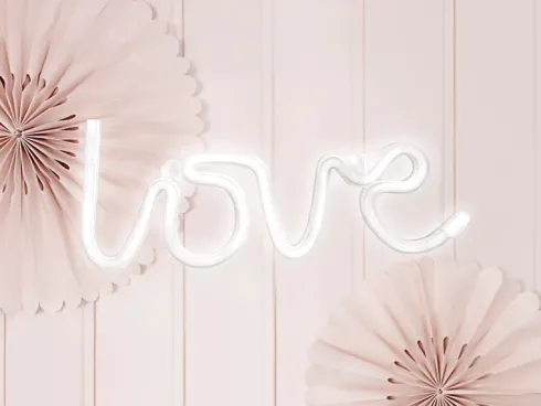 LOVE neon skilt hvid