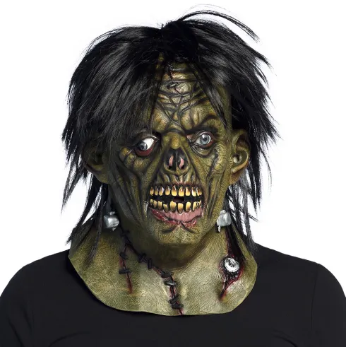 Maske halloween Frankenstein med hår