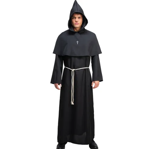 Medieval Munk sort kostume